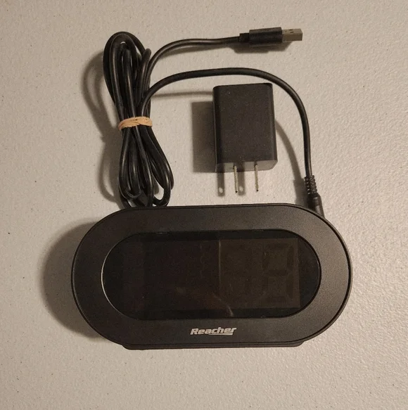 Reacher Black Digital Alarm Clock with Multicolor LED Display - Picture 10 of 11